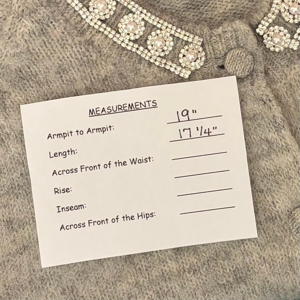 ZARA Jewel Embellished Gray Cropped Cardigan Sweater Knitwear Jewelled Large - Picture 16 of 16